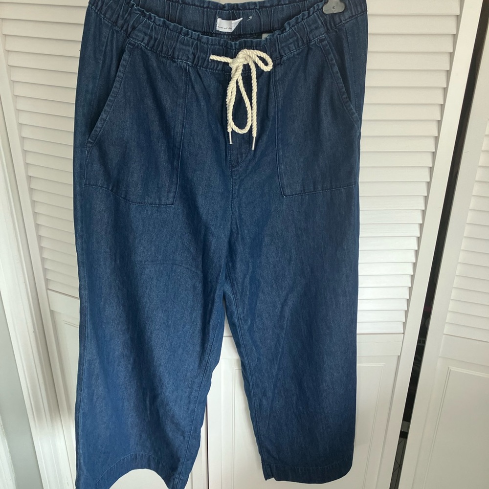 LOFT Indigo Drawstring Trousers